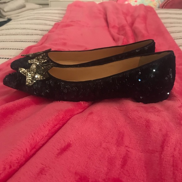 NWB J. Crew Navy Sequin Star Flats - Picture 3 of 8